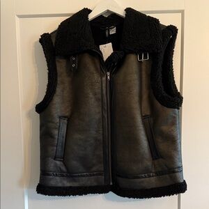 H&M Black Shearling Vest